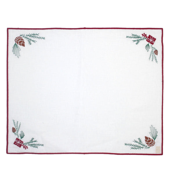 JOGO AMERICANO DE LINHO PURO NATAL PINHA 46X37 CM