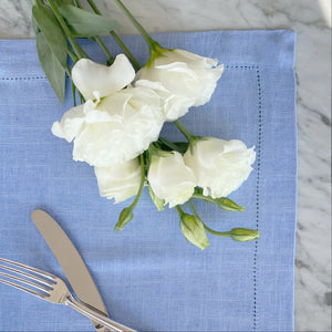 GUARDANAPO DE LINHO VISCO NATURALE AJOUR AZUL 50X50 CM