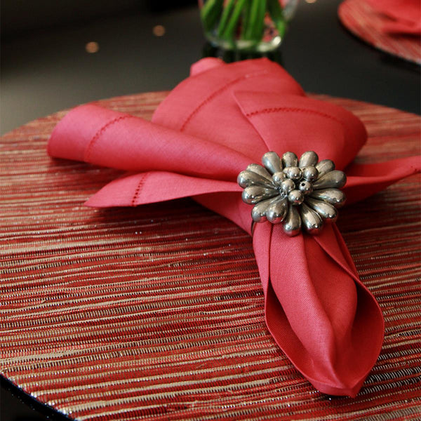 JOGO AMERICANO DE FIBRA NATURAL SHINE REDONDO VERMELHO 43 CM