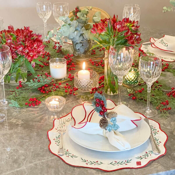 PORTA GUARDANAPO DE NATAL PINHAS E AZEVINHOS