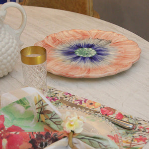 PRATO DE CERÂMICA GRANDE GARDEN ROSA 36,5 CM