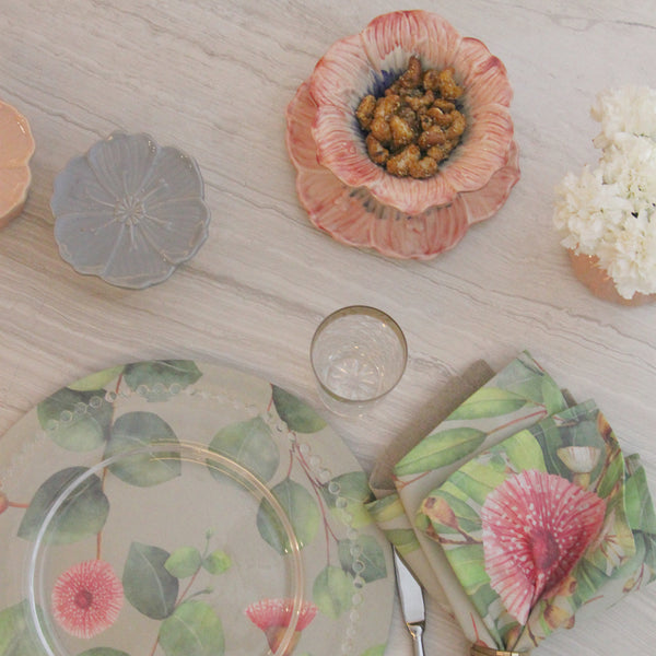 PRATO DE CERÂMICA GRANDE GARDEN ROSA 36,5 CM