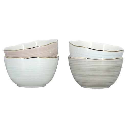 CONJUNTO DE BOWLS DE CERÂMICA AQUARELA P 10,5CM X 10,5CM X 6CM