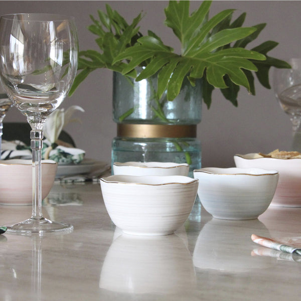 CONJUNTO DE BOWLS DE CERÂMICA AQUARELA P 10,5CM X 10,5CM X 6CM