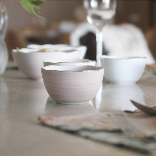 CONJUNTO DE BOWLS DE CERÂMICA AQUARELA P 10,5CM X 10,5CM X 6CM