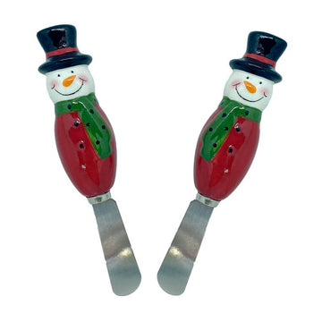 SET DE FACAS PARA APERITIVO CERÂMICA NATAL SNOW 2 PEÇAS