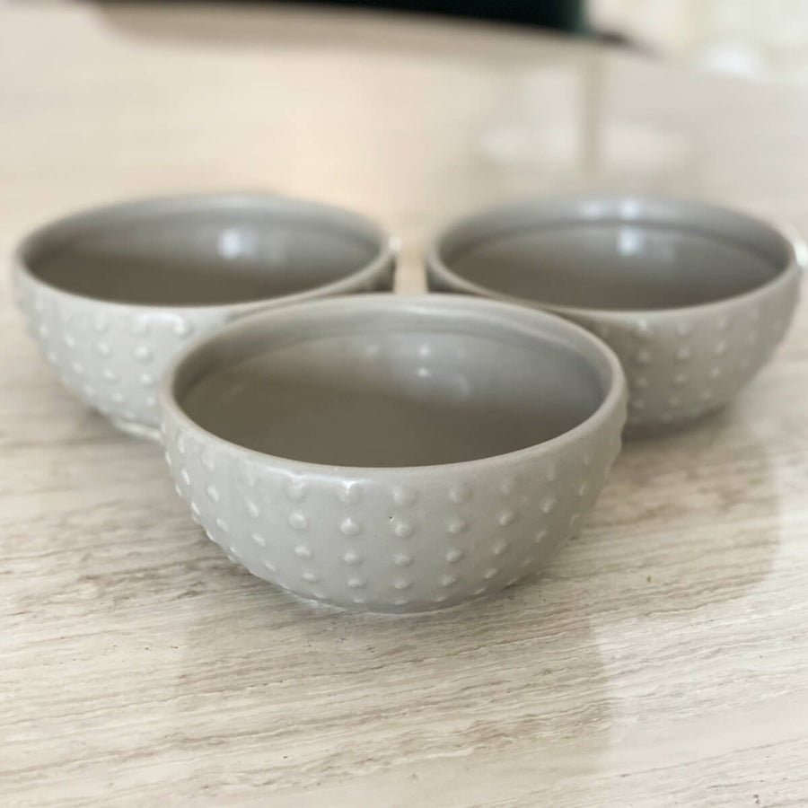 BOWL DE CERÂMICA DOTS CINZA 15,2 X 6,7CM