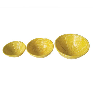 SET DE BOWLS DE CERÂMICA DE LIMÃO SICILIANO 3 PEÇAS AMARELO