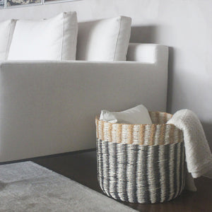 CESTO DE CORDA TRICOLOR 40 X 35 CM