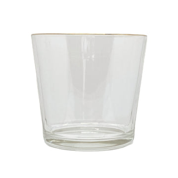 VASO DE VIDRO LIZ MÉDIO COM FRISO DOURADO 10,5 X 12,5 (H) CM