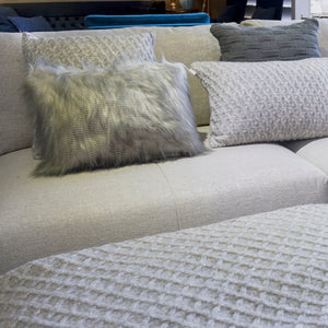 CAPA DE ALMOFADA LOSANGOS CASHMERE TOUCH CINZA 50X50 CM