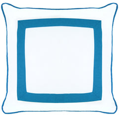 CAPA DE ALMOFADA LINHO LINO MARFIM E AZUL 55X55 CM