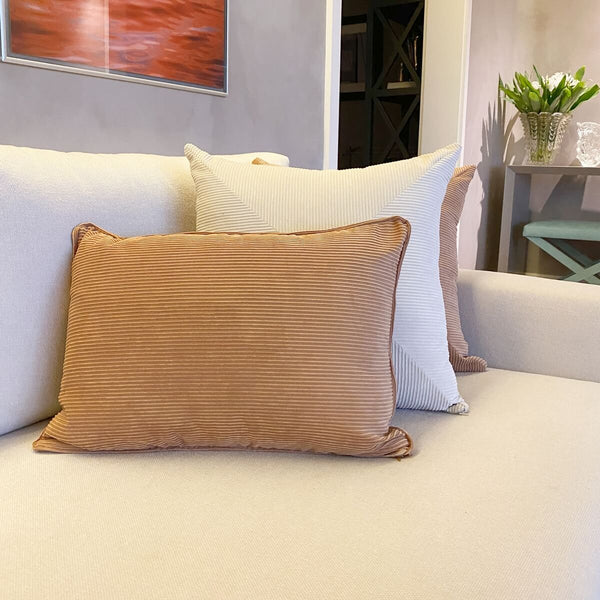 CAPA DE ALMOFADA VELUDO VIVO BEGE 50X35