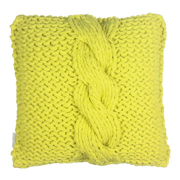 CAPA DE ALMOFADA TRICOT GIGANTE TRANÇA AMARELO