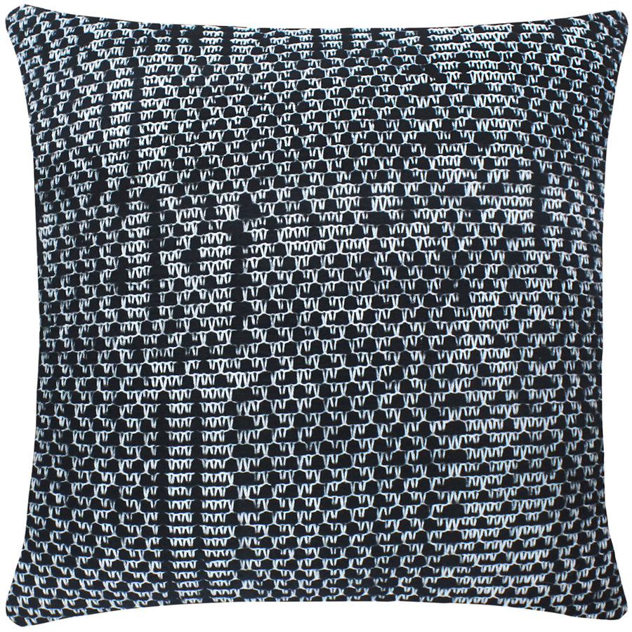 CAPA DE ALMOFADA TRICOT MESCLA IRREGULAR PRETO 50X50 CM