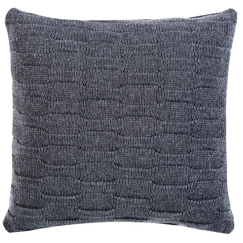 CAPA DE ALMOFADA TRICOT PLUS BLOCOS CINZA CHUMBO 50X50 CM