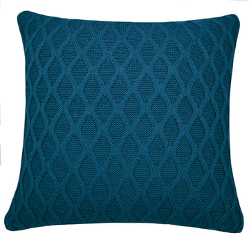 CAPA DE ALMOFADA TRICOT PLUS GOTAS AZUL 50 X 50 CM