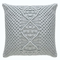 CAPA DE ALMOFADA DE MACRAMÊ CINZA 50X50CM