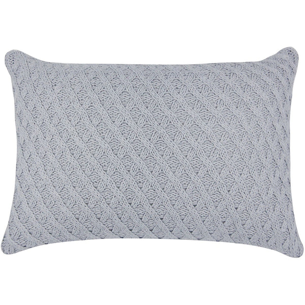 CAPA DE ALMOFADA TRICOT PLUS LOSANGOS CINZA 50X35