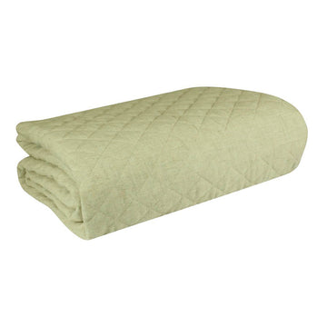 COLCHA MATELASSADA LINHO MISTO LINEN  VERDE CASAL