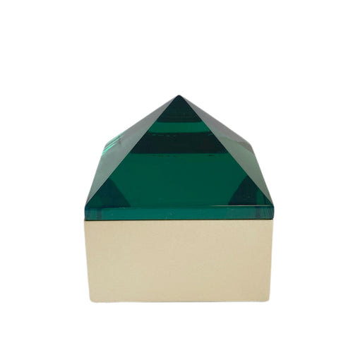 CAIXA PIRÂMIDE VERDE G 12X12 CM