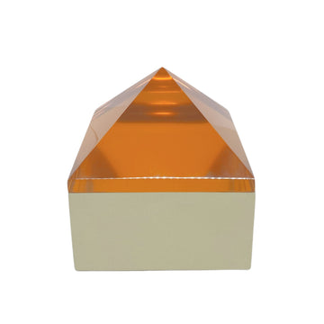 CAIXA PIRÂMIDE LARANJA G 12X12 CM