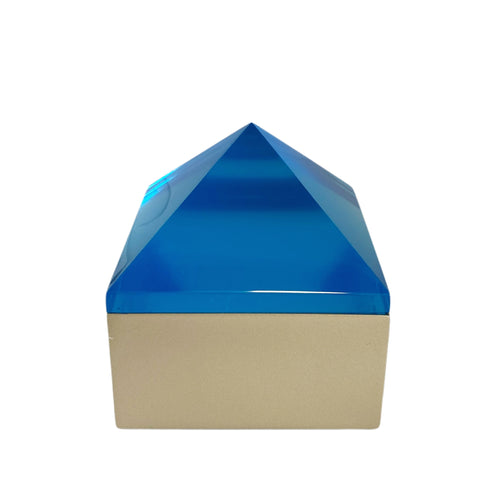 CAIXA PIRÂMIDE AZUL G 12X12 CM