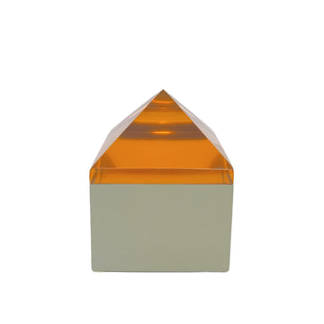 CAIXA PIRÂMIDE LARANJA P 9X9 CM