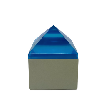 CAIXA PIRÂMIDE AZUL  P 9X9 CM