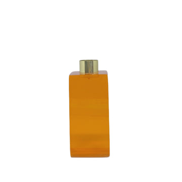 CASTIÇAL BLOCO RESINA  LARANJA 5 X 10,5 CM