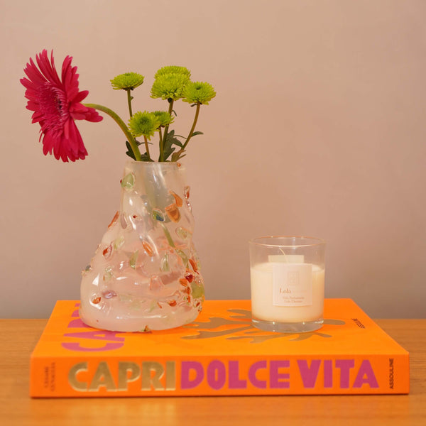 VASO ORGANIC TWIST DE VIDRO SOPRADO À MÃO CANDY 14 X 17 (H) CM