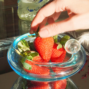 BOWL BUBBLE DE VIDRO SOPRADO À MÃO TURQUESA