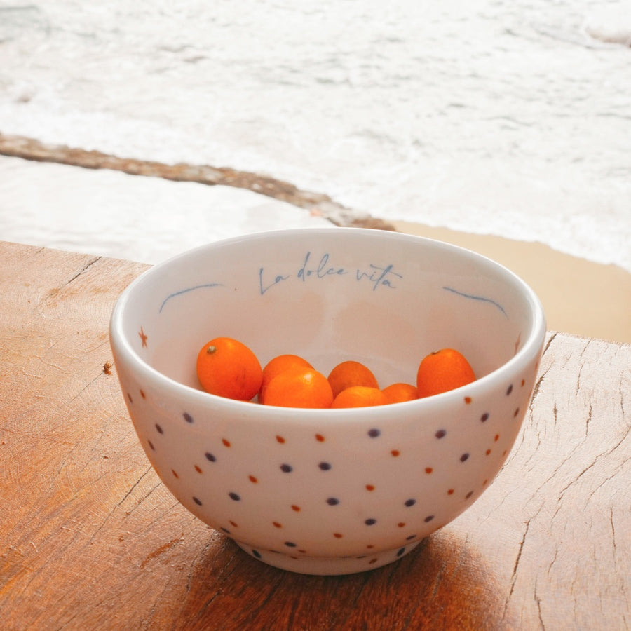 BOWL DE PORCELANA LA DOLCE VITA BRANCO 14 X 7(H) CM