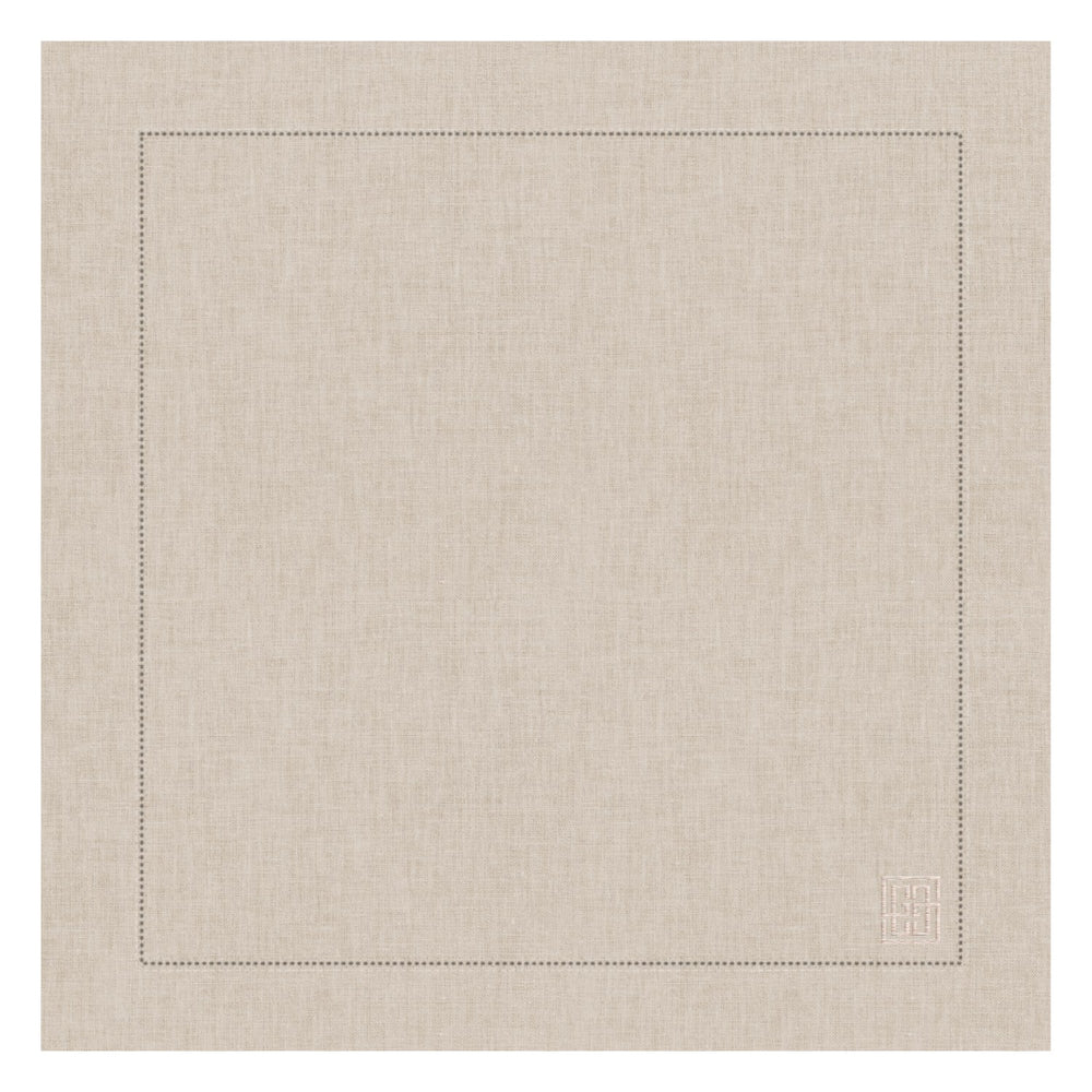 GUARDANAPO DE LINHO PURO BARRA LARGA PREMIUM NATURAL 55X55 CM