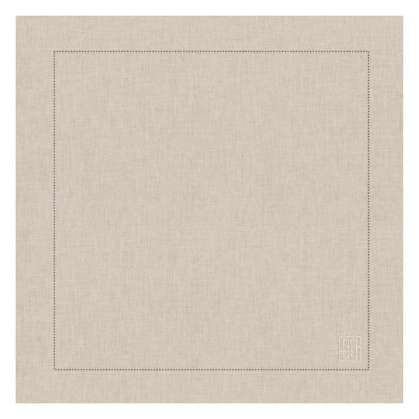 GUARDANAPO DE LINHO PURO BARRA LARGA PREMIUM NATURAL 55X55 CM