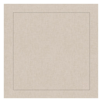 GUARDANAPO DE LINHO PURO BARRA LARGA PREMIUM NATURAL 55X55 CM