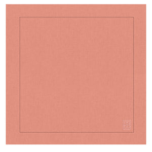 GUARDANAPO DE LINHO PURO BARRA LARGA PREMIUM ROSA 55X55 CM
