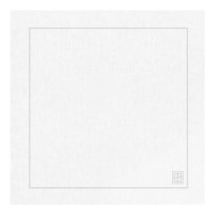 GUARDANAPO DE LINHO VISCO BARRA LARGA PREMIUM BRANCO 55X55CM