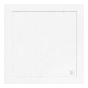 GUARDANAPO DE LINHO VISCO BARRA LARGA PREMIUM BRANCO 55X55 CM