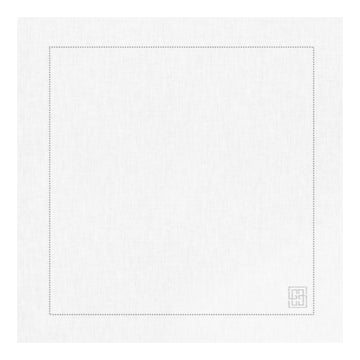 GUARDANAPO DE LINHO VISCO BARRA LARGA PREMIUM BRANCO 55X55 CM