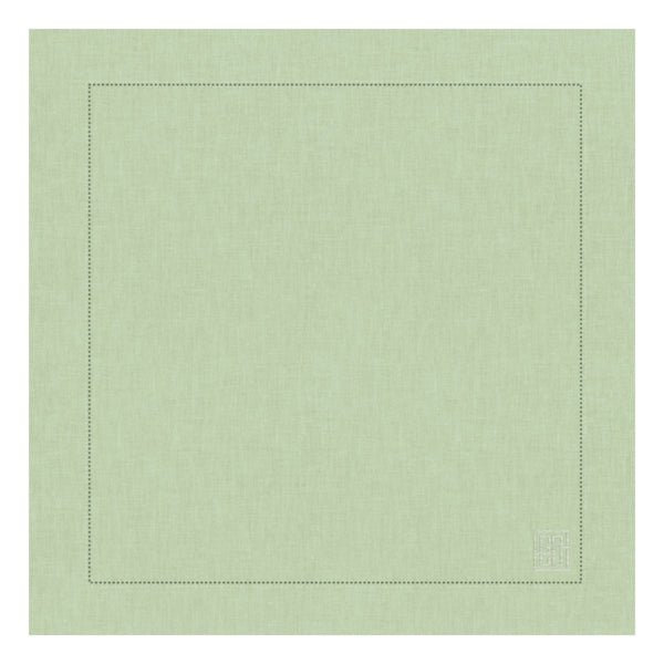 GUARDANAPO DE LINHO VISCO BARRA LARGA PREMIUM VERDE 55X55  CM