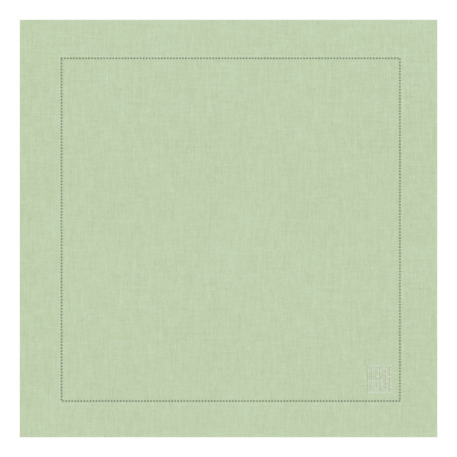 GUARDANAPO DE LINHO VISCO BARRA LARGA PREMIUM VERDE 55X55  CM