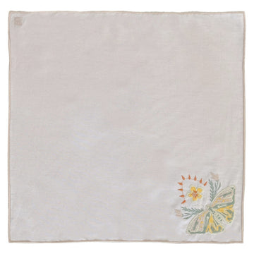 GUARDANAPO DE CAMBRAIA DE LINHO BORBOLETA ROSA 47 X 47 CM