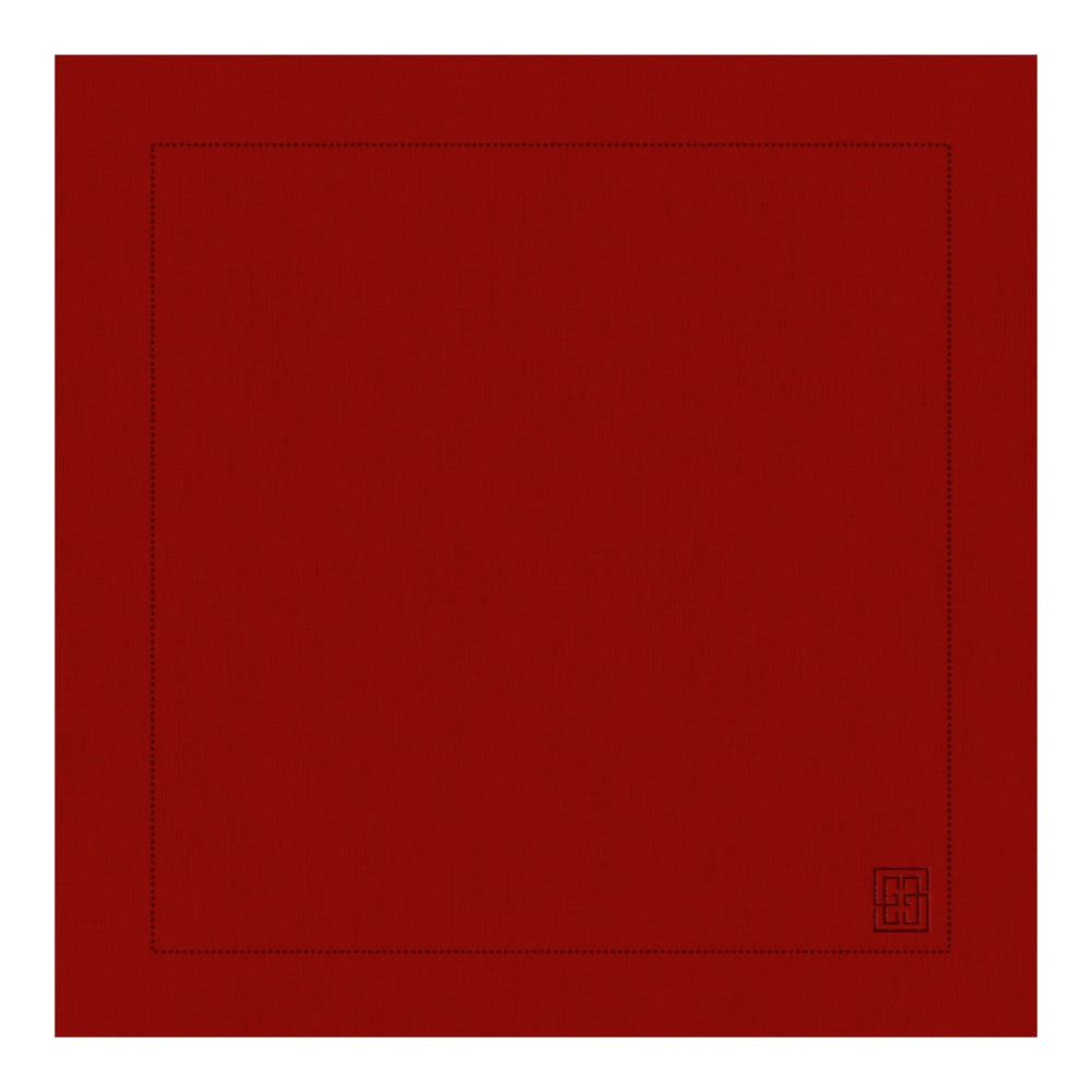 GUARDANAPO LINHO VISCO BARRA LARGA PREMIUM VERMELHO 55X55  CM