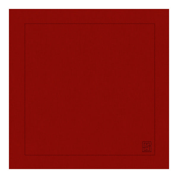 GUARDANAPO LINHO VISCO BARRA LARGA PREMIUM VERMELHO 55X55  CM