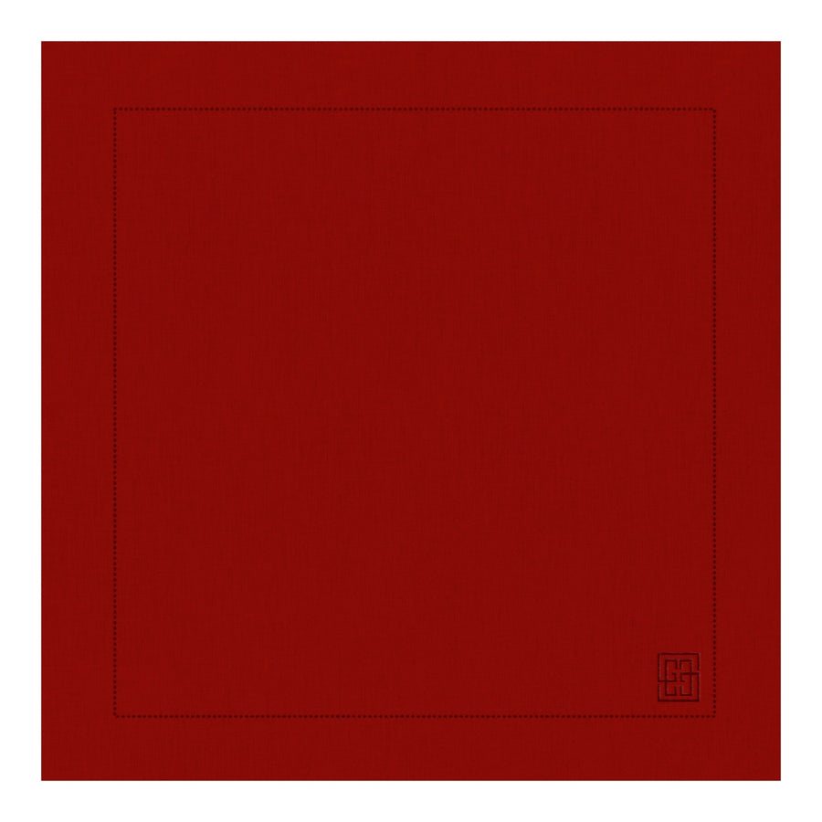 GUARDANAPO LINHO VISCO BARRA LARGA PREMIUM VERMELHO 55X55  CM