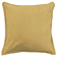 CAPA DE ALMOFADA CAMURÇA NATURAL TRANÇAS AMARELO 50X50 CM