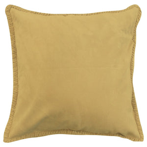 CAPA DE ALMOFADA CAMURÇA NATURAL TRANÇAS AMARELO 50X50 CM