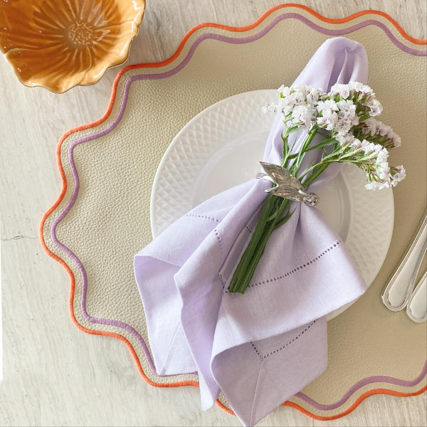 JOGO AMERICANO COURINO ECOLÓGICO 48X38CM BEGE POR THAY MILANI - LARANJA