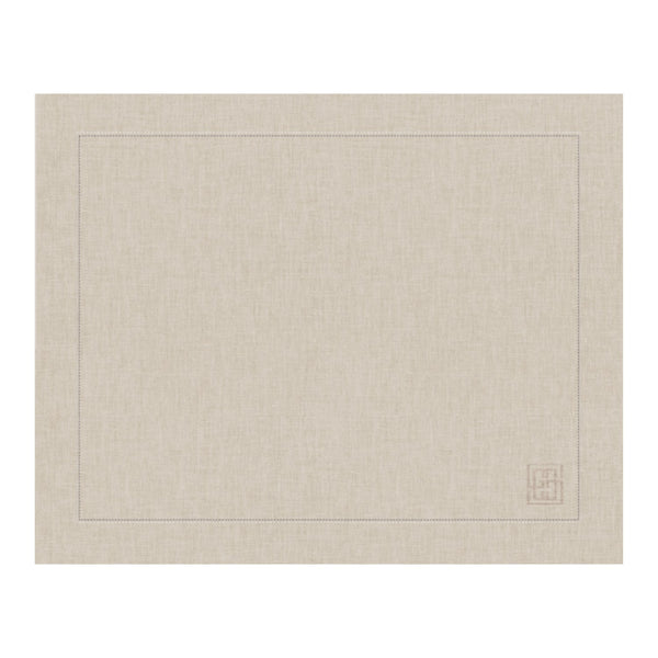 JOGO AMERICANO DE LINHO PURO BARRA LARGA PREMIUM NATURAL 50X39 CM